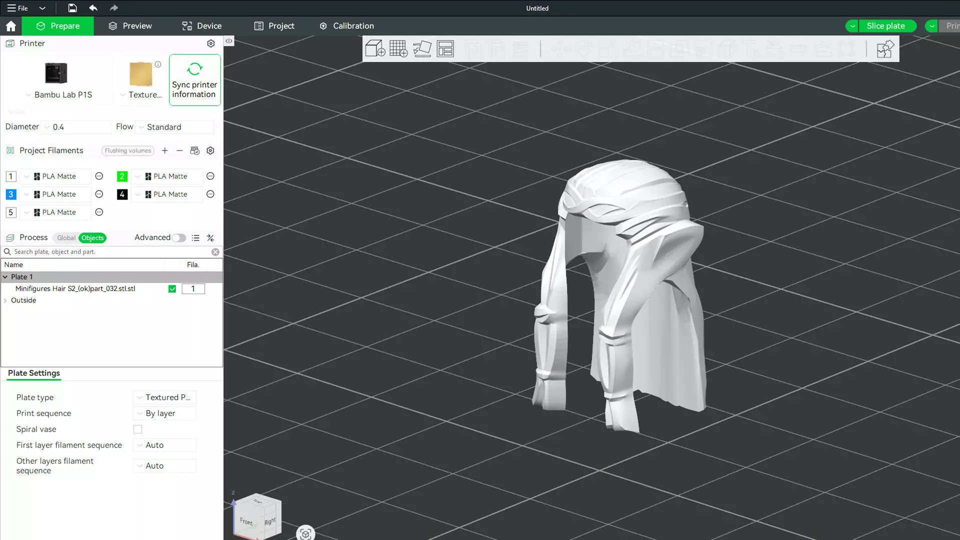 Custom3Dprint Minifigure Accessory - Minifigure Hair S2 - 033 3D print model_2