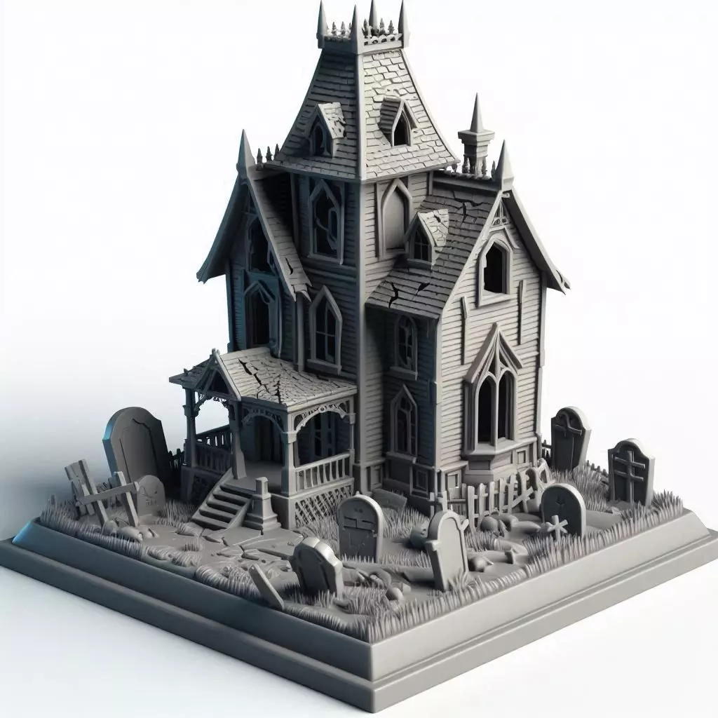 Haunted House Miniature 3D print model_0