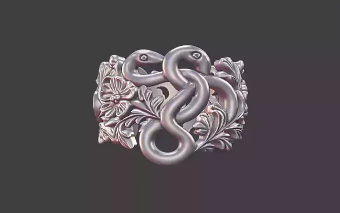 snake and flower ring v3