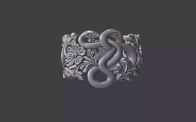 snake and flower ring v3