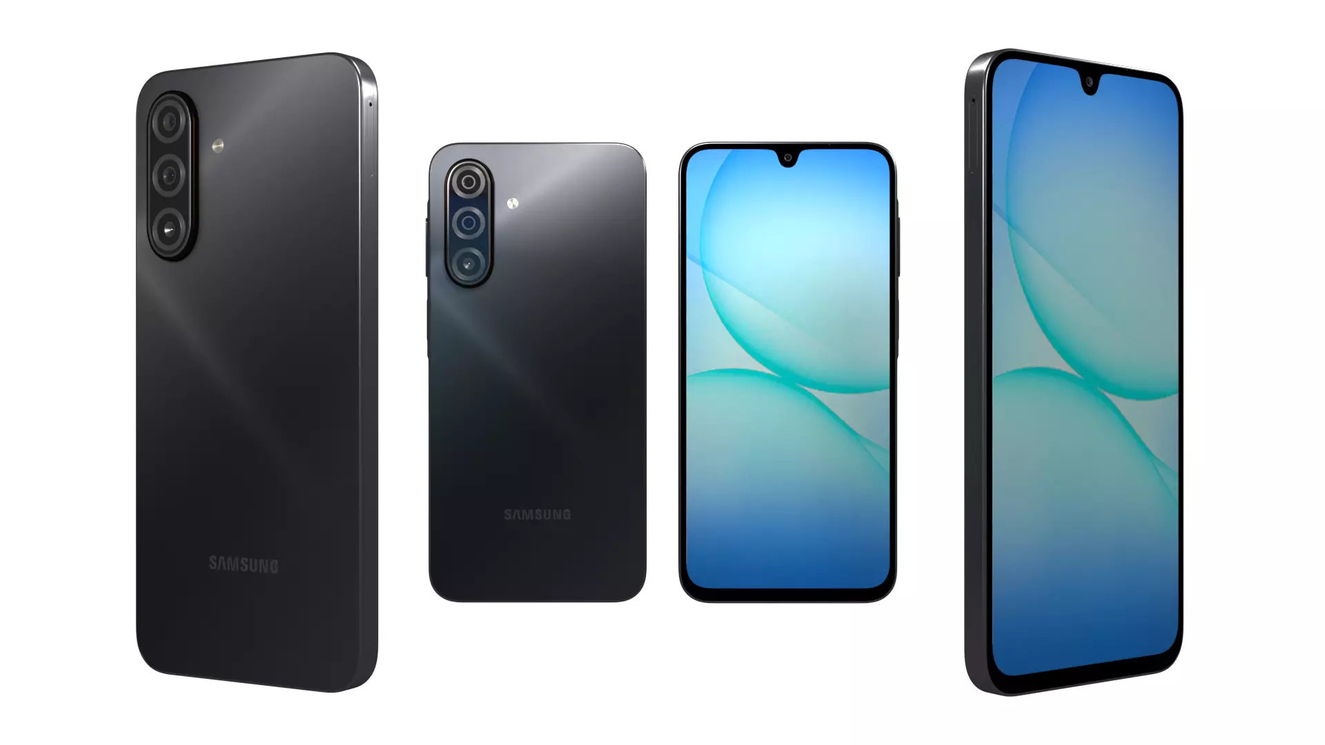 Samsung Galaxy A17 4G Black Low-poly 3D model_4