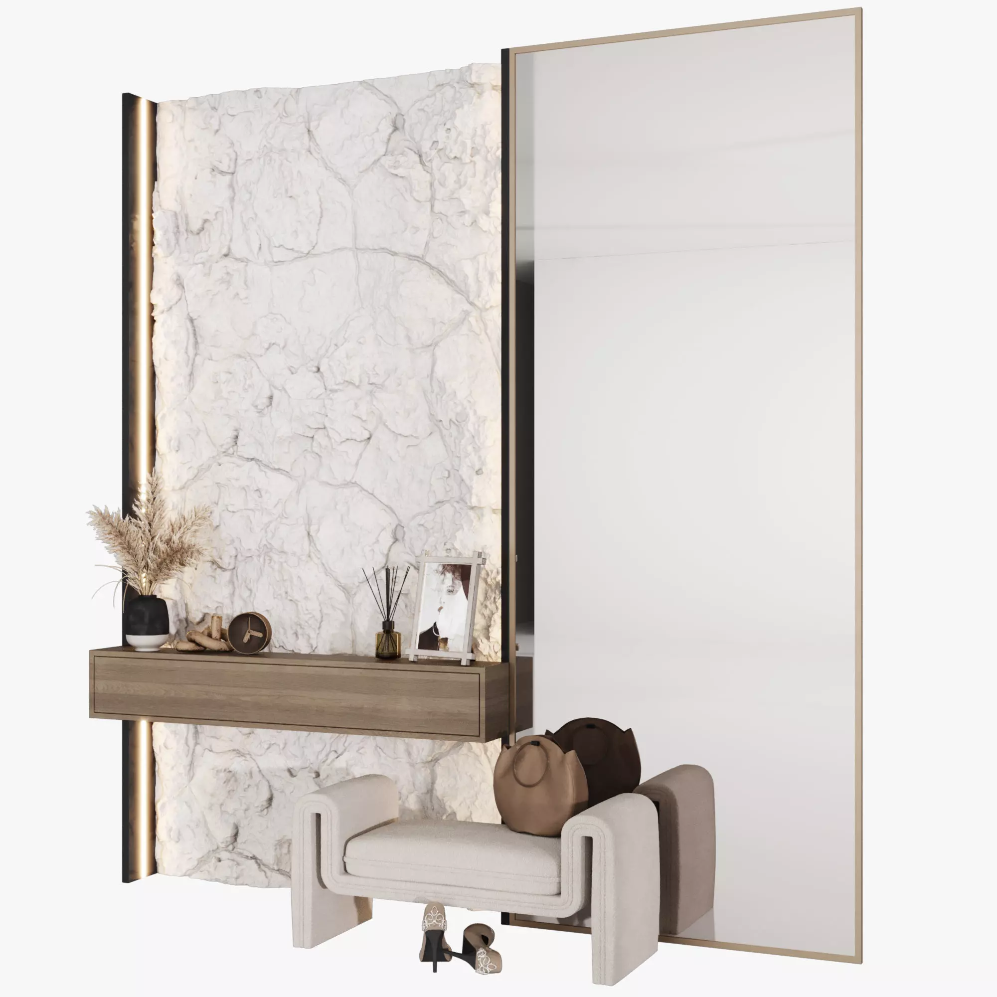 Hallway composition 14 3D model_2