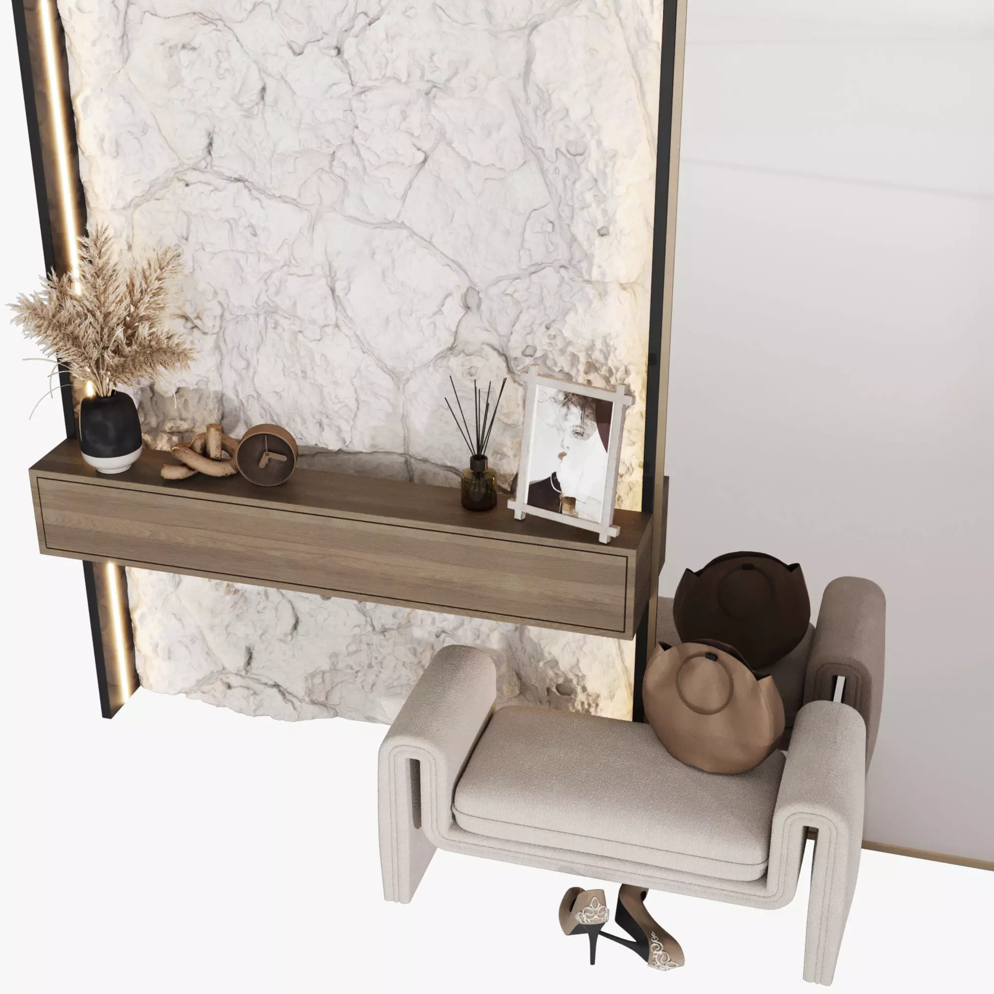 Hallway composition 14 3D model_6