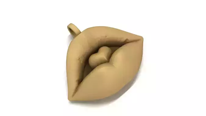 Lips Pendant STL 3D Model for Jewelry - One Inch Pendant