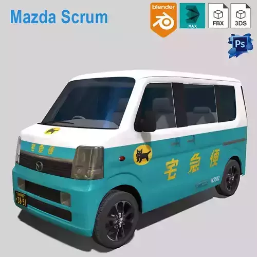 Key Car Mazda Scrum Lowpoly Low-poly 3D model