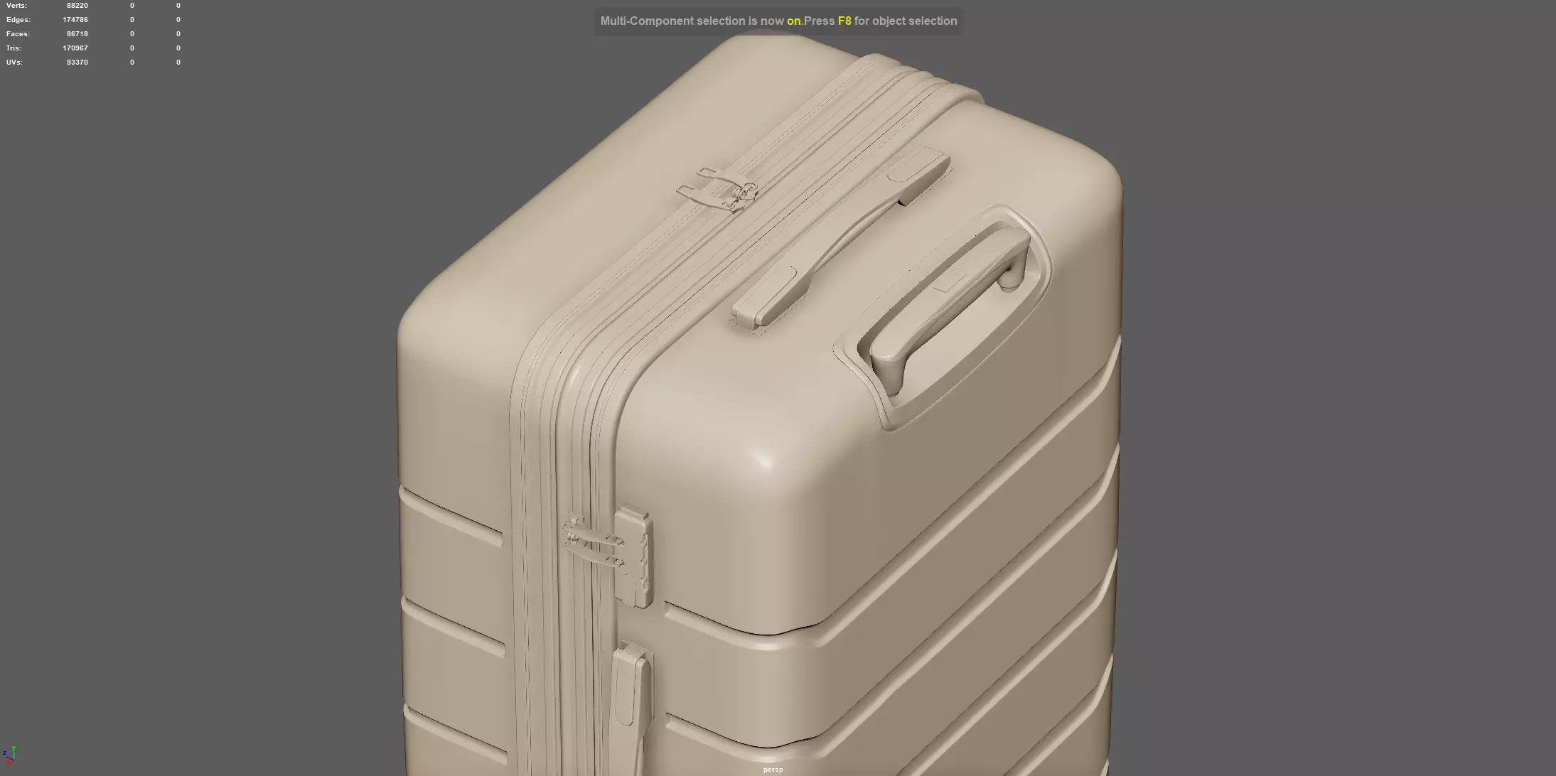 Trolley Suitcase Travel Bag 3D model_9