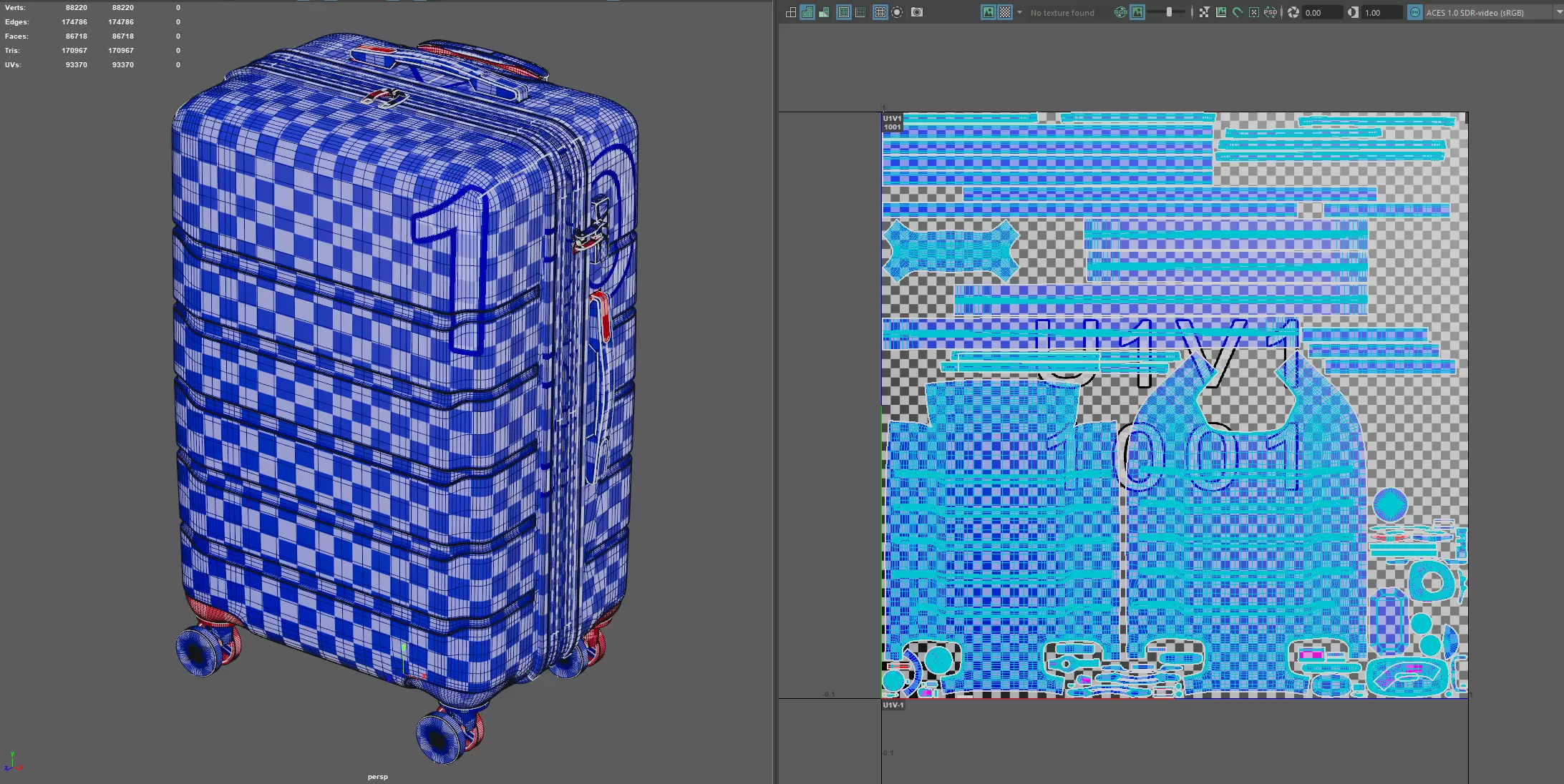 Trolley Suitcase Travel Bag 3D model_14
