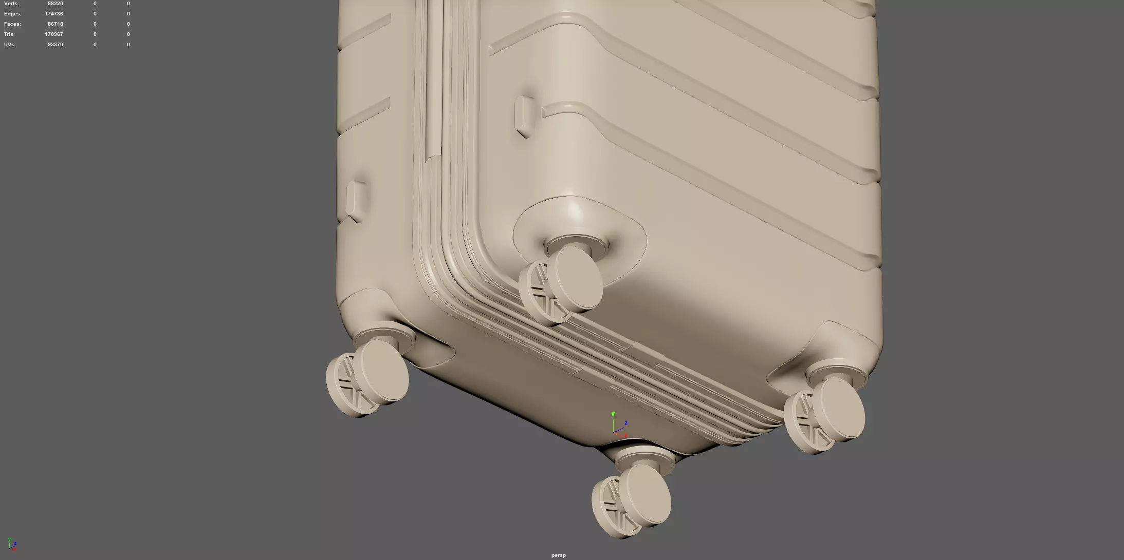 Trolley Suitcase Travel Bag 3D model_7