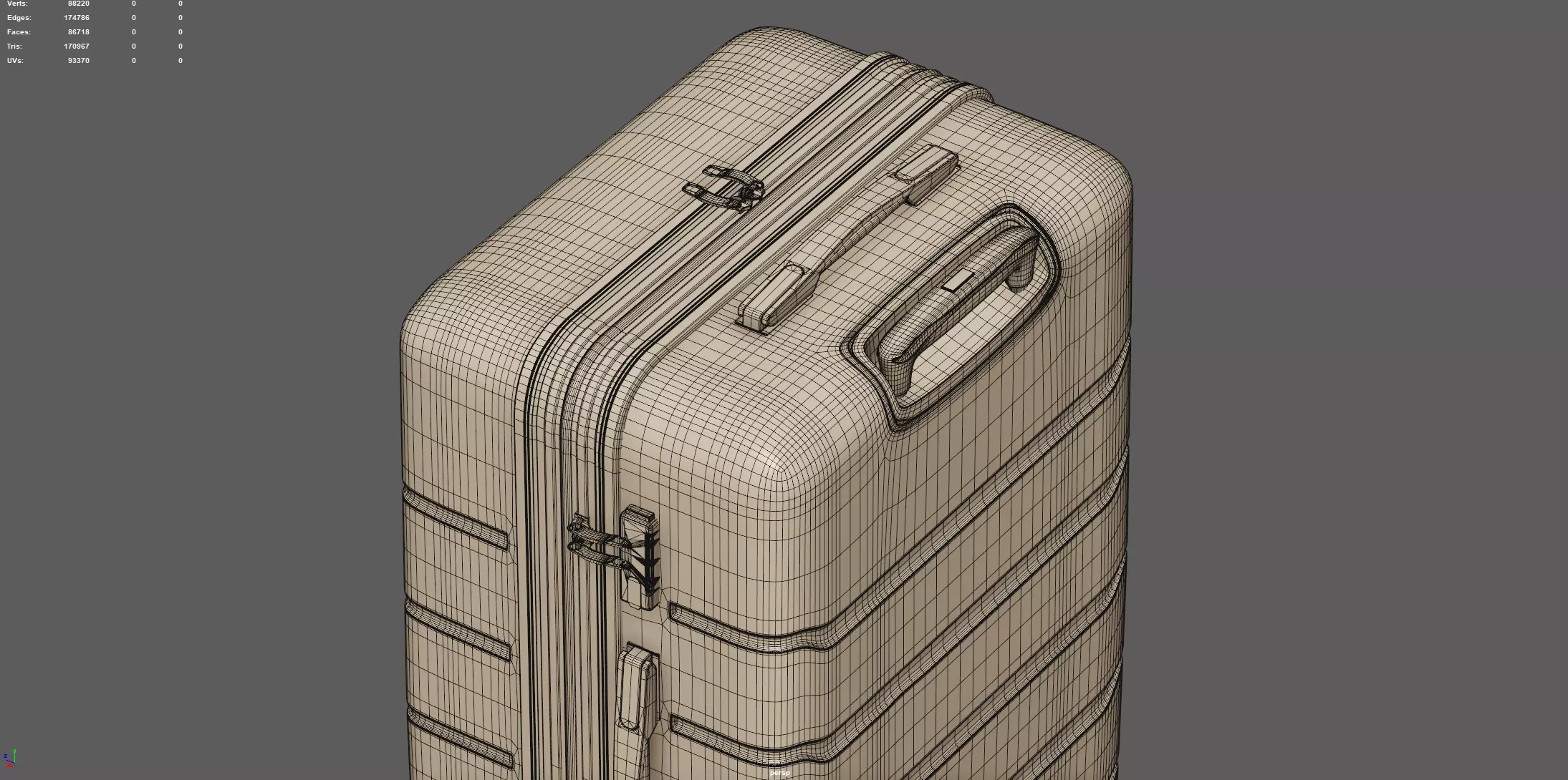 Trolley Suitcase Travel Bag 3D model_8