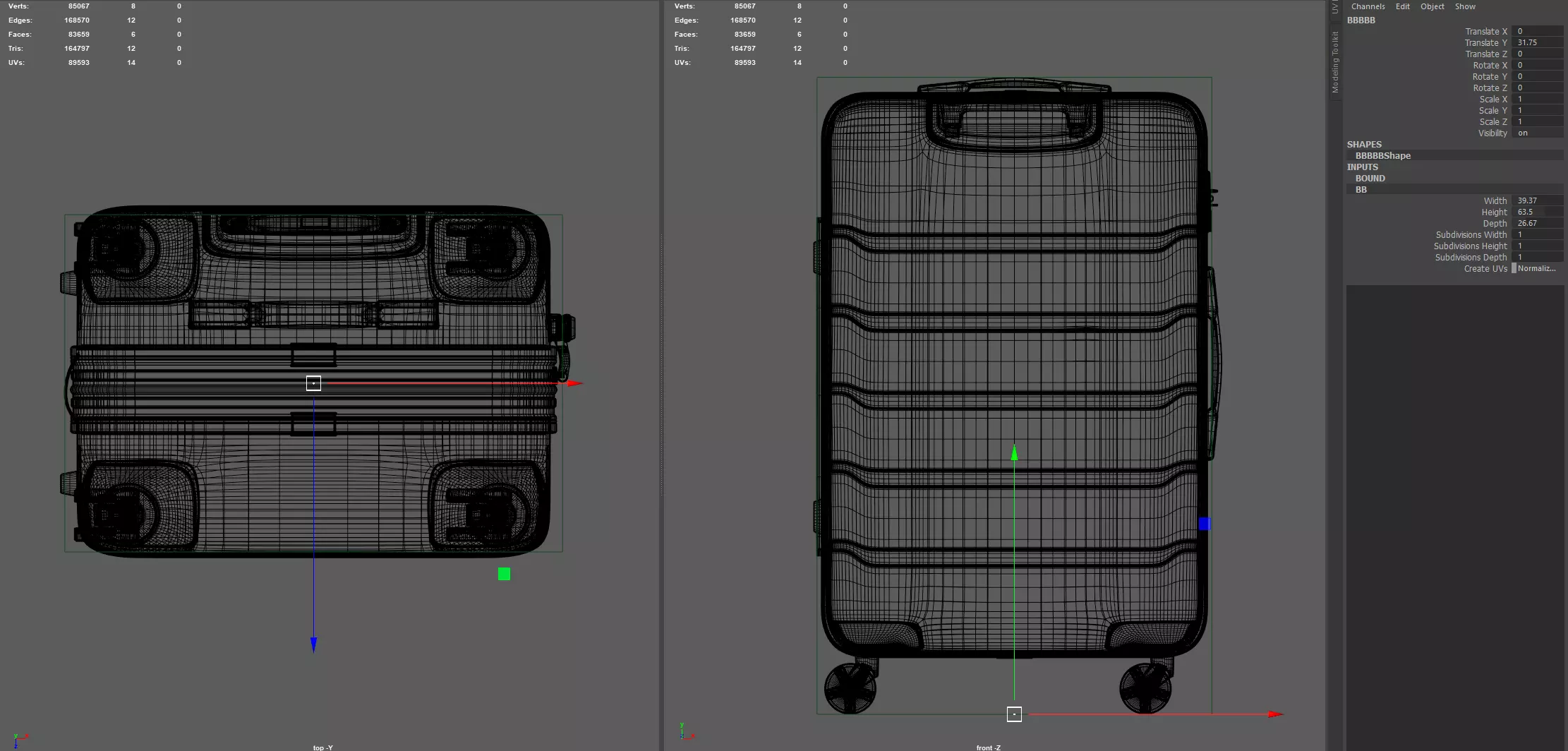Trolley Suitcase Travel Bag 3D model_13