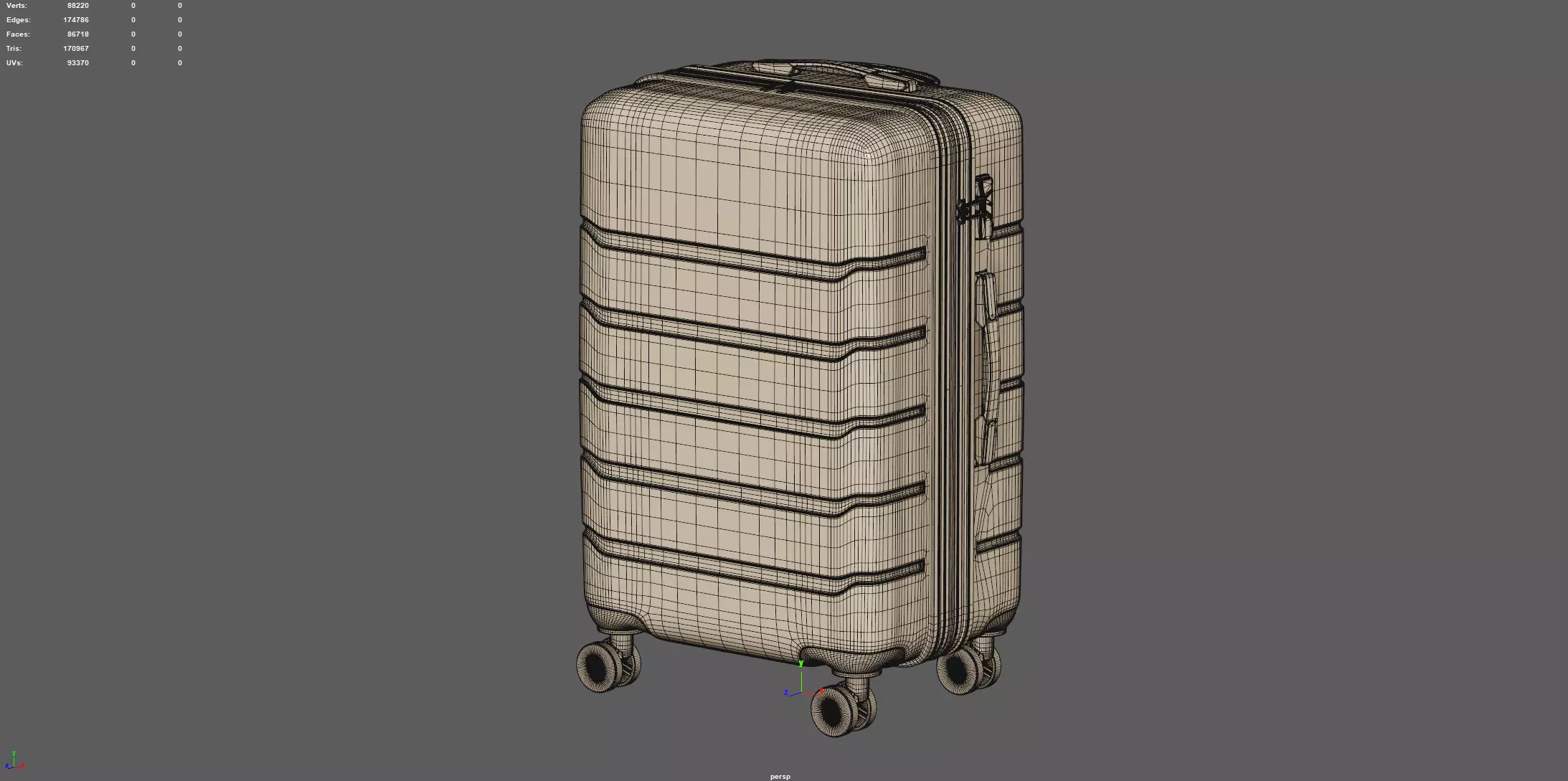 Trolley Suitcase Travel Bag 3D model_4