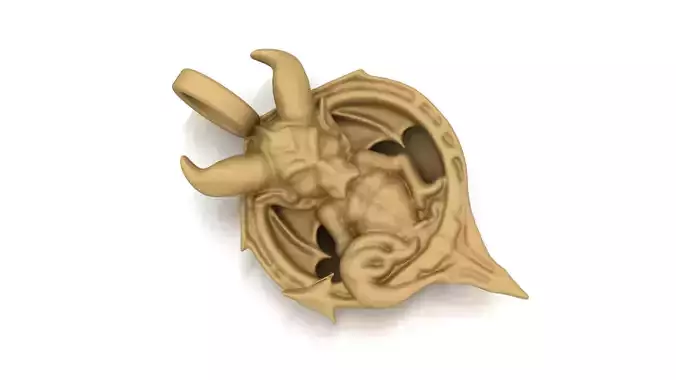 Baby Devil Pendant STL 3D Model for Jewelry - One Inch Pendant
