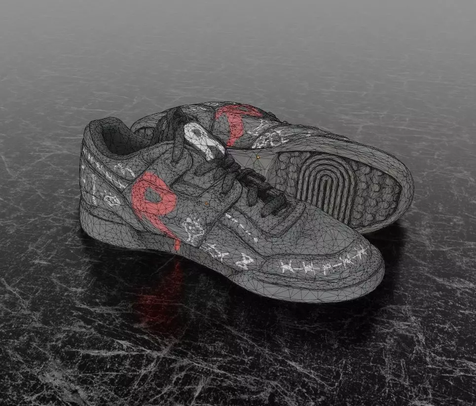 REEBOK WORKOUT x TROUBLE ANDREW 3D SHOES Low-poly 3D model_13