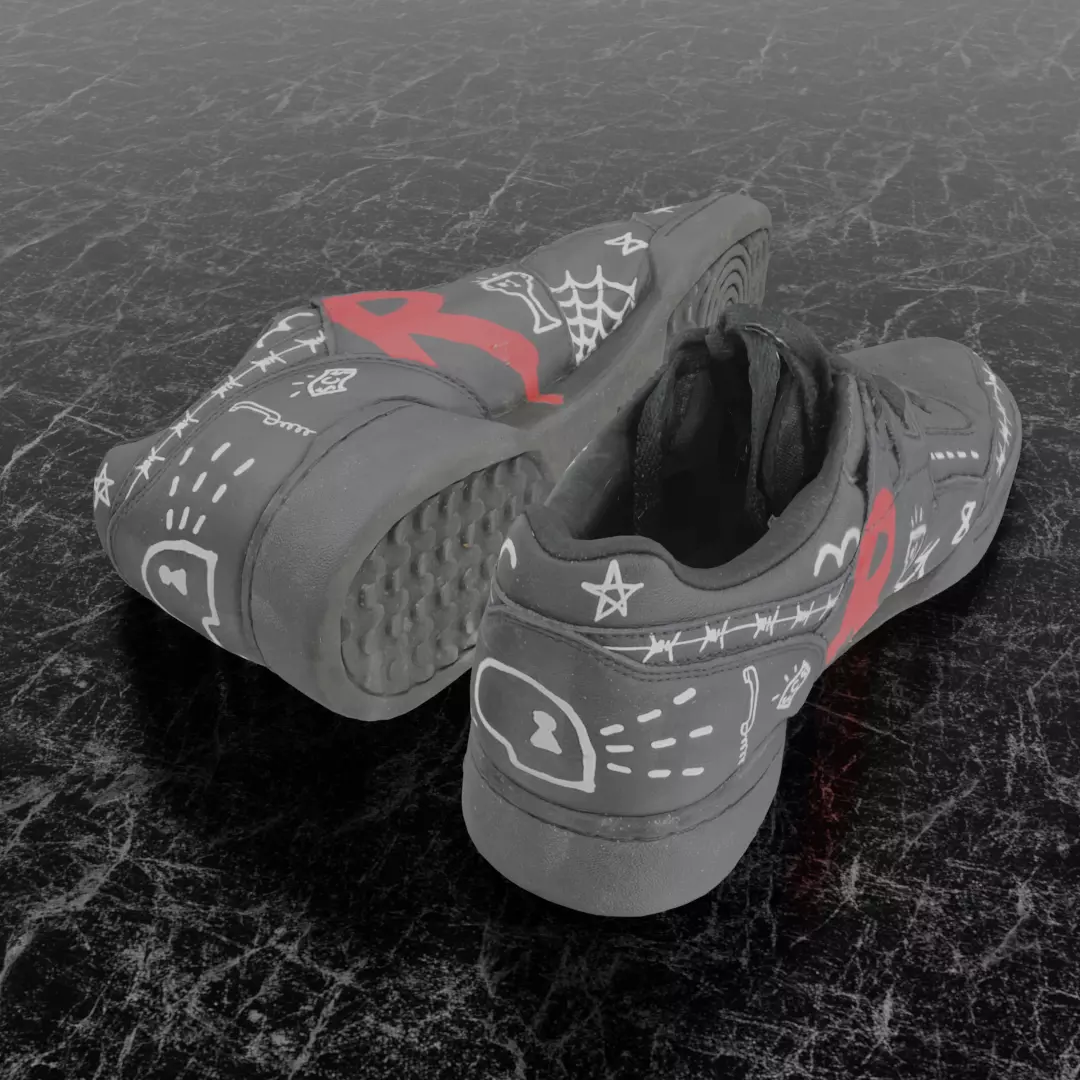 REEBOK WORKOUT x TROUBLE ANDREW 3D SHOES Low-poly 3D model_5