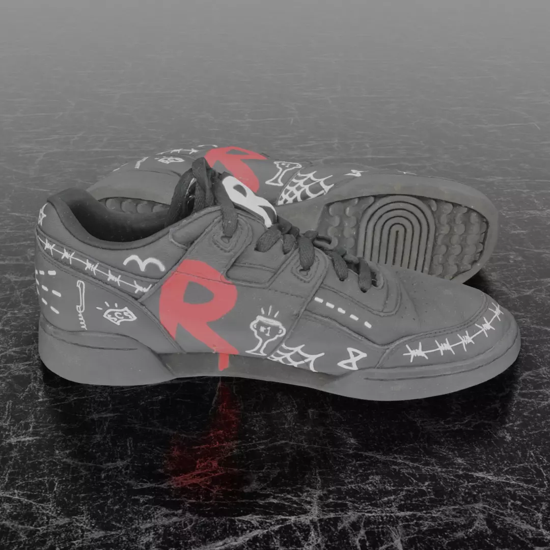 REEBOK WORKOUT x TROUBLE ANDREW 3D SHOES Low-poly 3D model_4