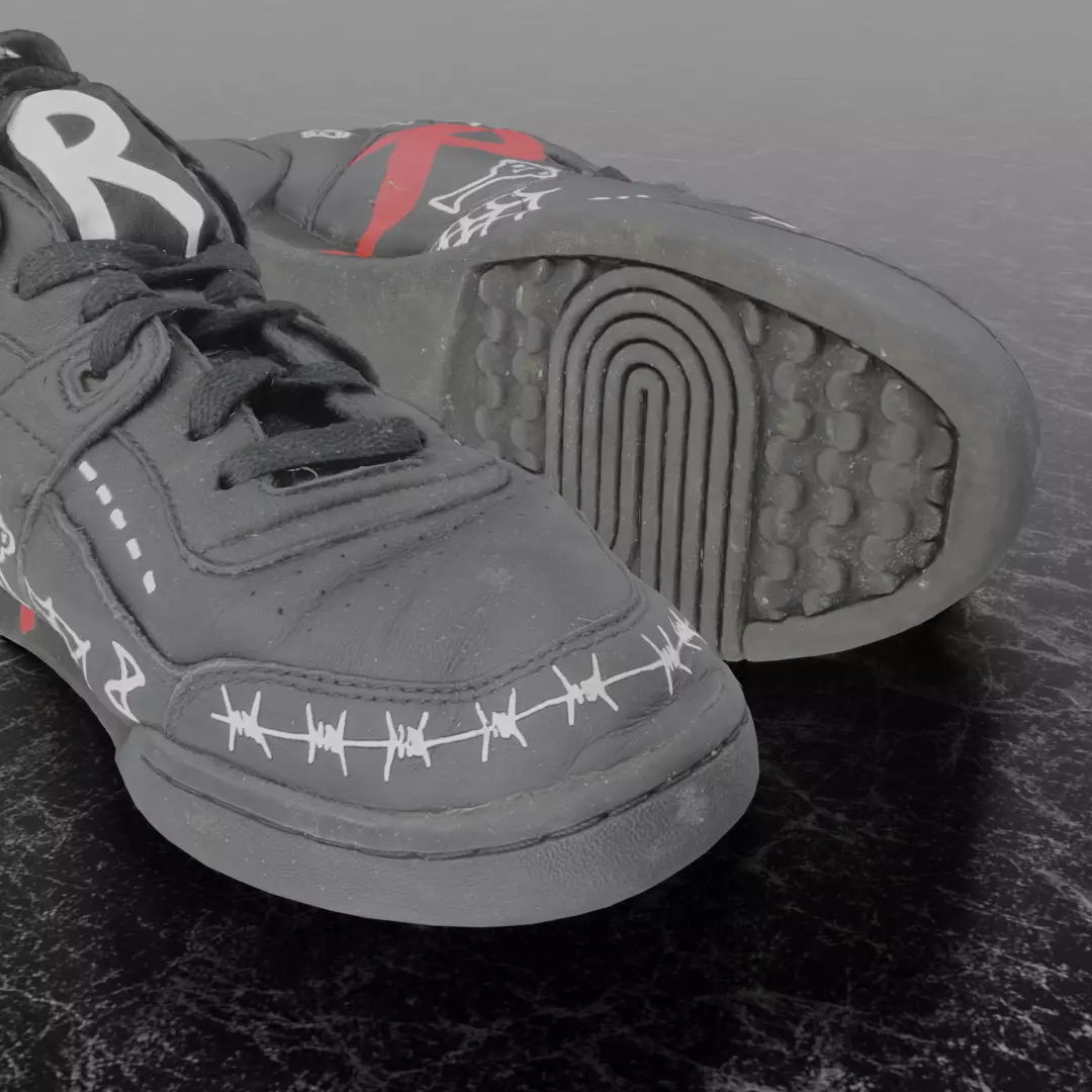 REEBOK WORKOUT x TROUBLE ANDREW 3D SHOES Low-poly 3D model_11