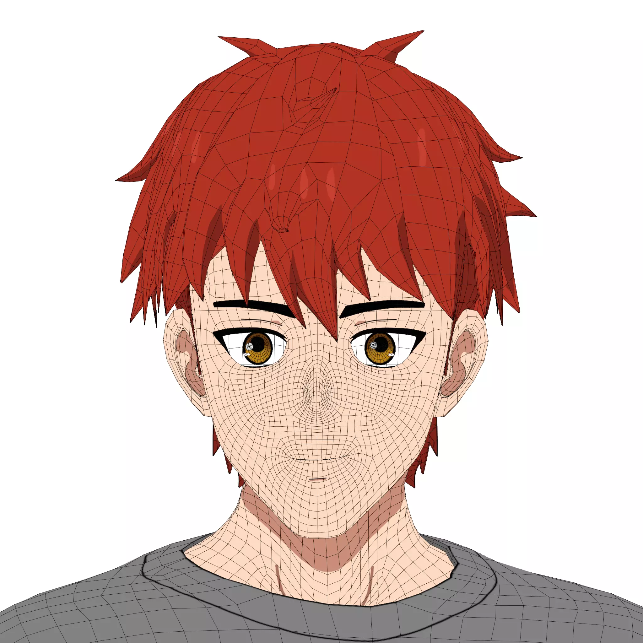 Leo Anime Style 3D Character for VTubing games and animations 3D model_4