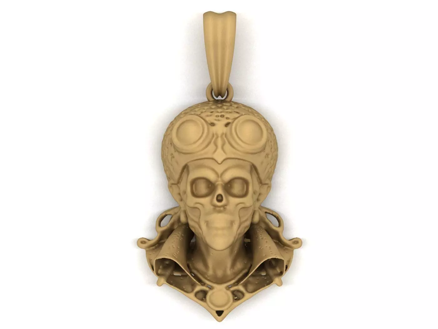 Alien Head Pendant STL 3D Model for Jewelry - One Inch Pendant Free 3D print model