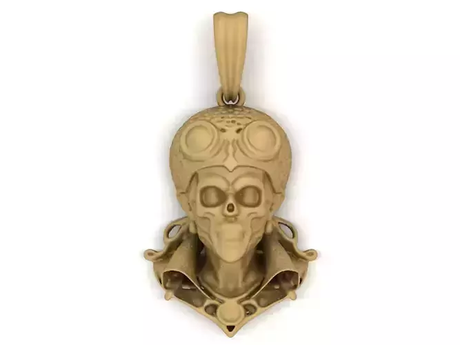 Alien Head Pendant STL 3D Model for Jewelry - One Inch Pendant