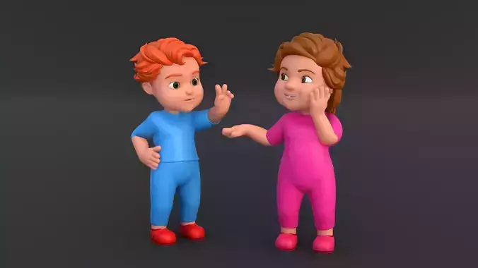 Cartoon Characters 3D Fully Rigged