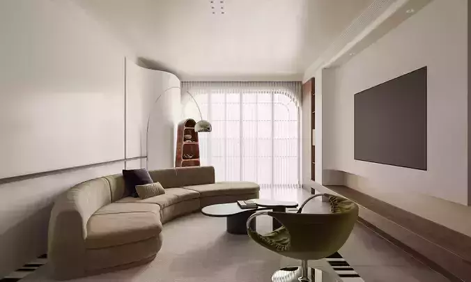 Modern living room dining room interior scenes 294