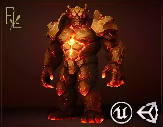 Magmatic Golem - Game ready character