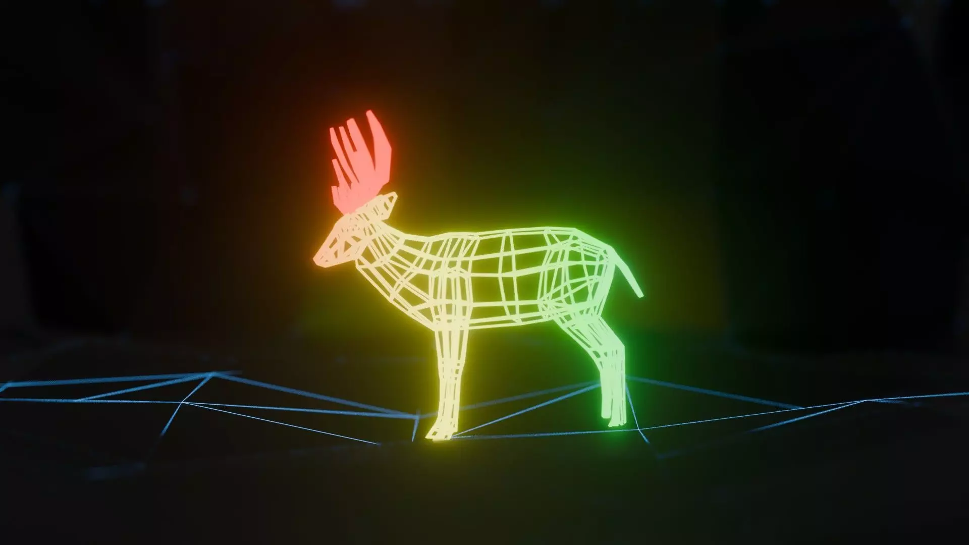 Abstract Deer RGB Animation 3D model