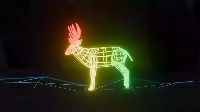 Abstract Deer RGB Animation 3D model