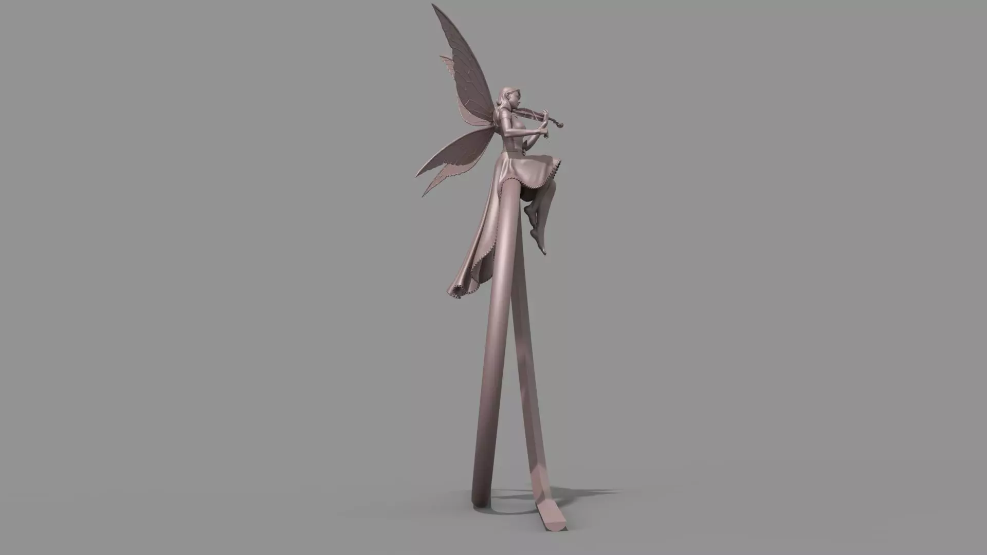 Butterfly girl violin performance 3D model_3