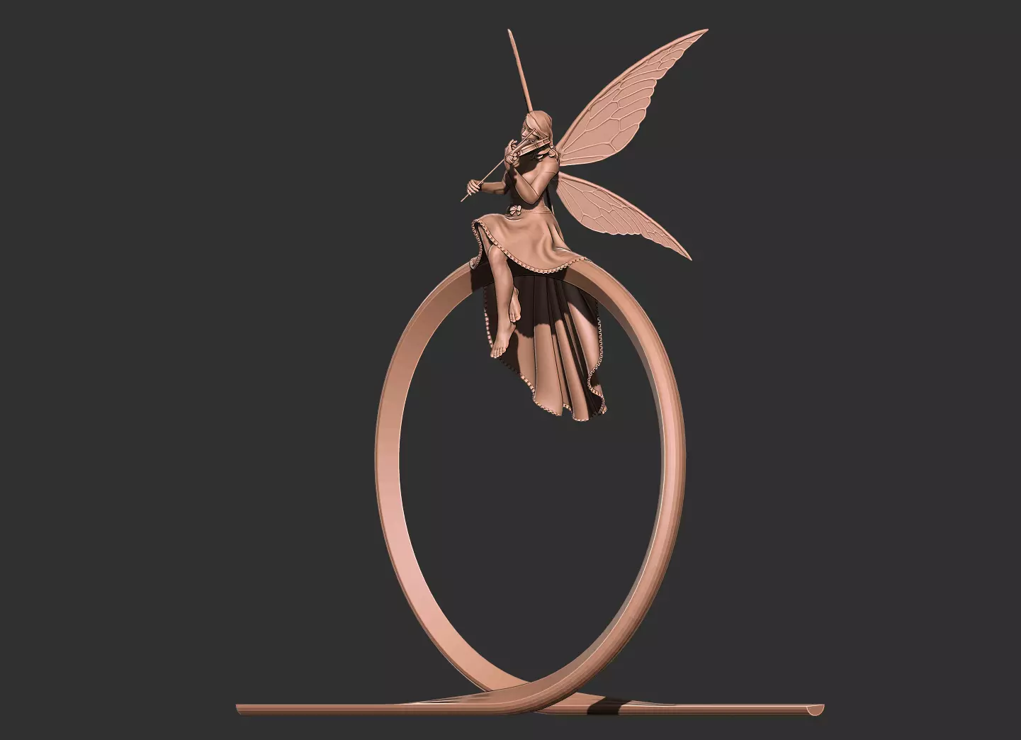 Butterfly girl violin performance 3D model_15