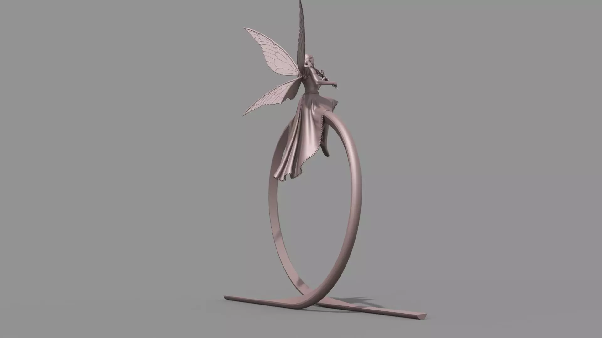 Butterfly girl violin performance 3D model_2