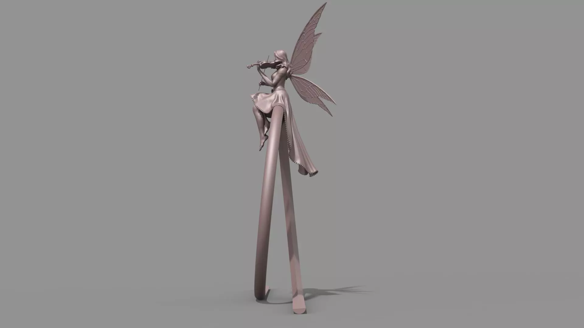 Butterfly girl violin performance 3D model_8