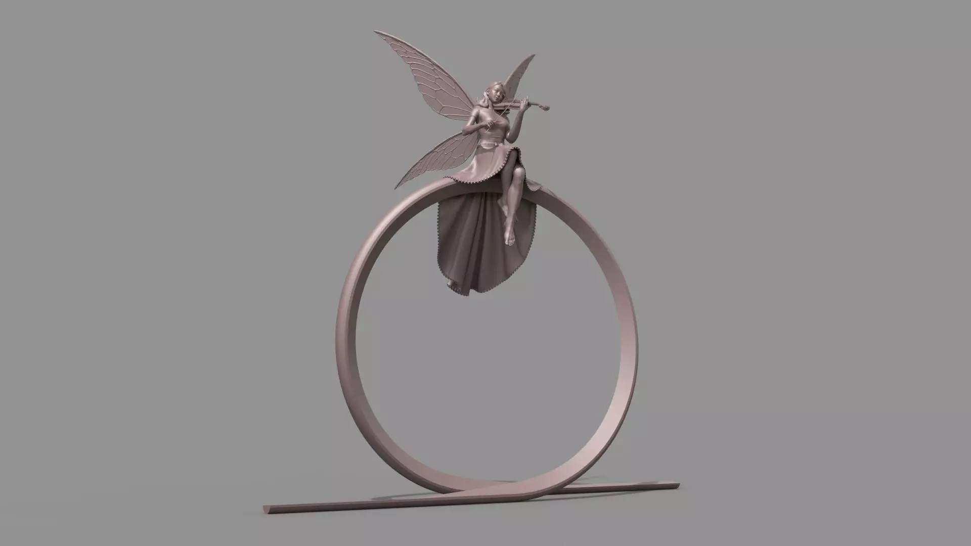 Butterfly girl violin performance 3D model_1