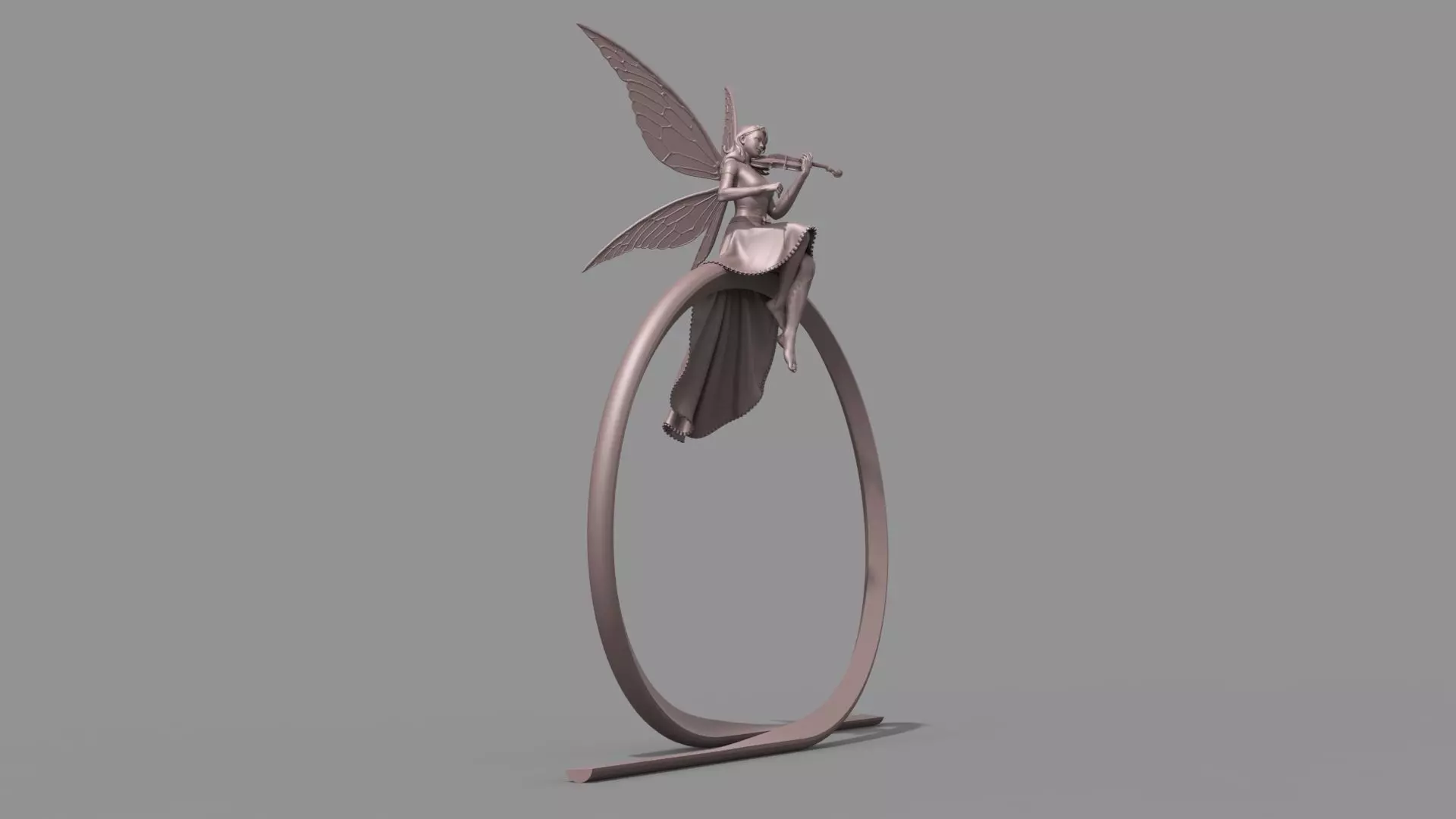 Butterfly girl violin performance 3D model_4