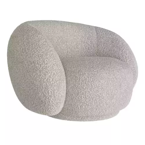 Modern Rounded Boucle Armchair 3D Model 