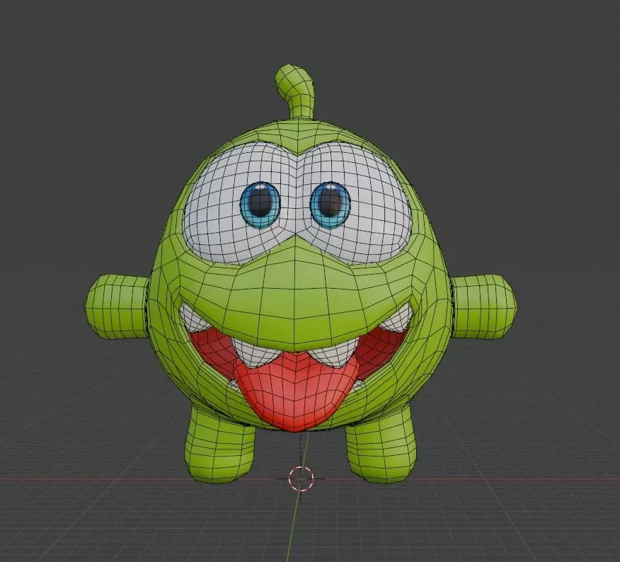 Cut The Rope Om Nom Low-poly 3D model_4
