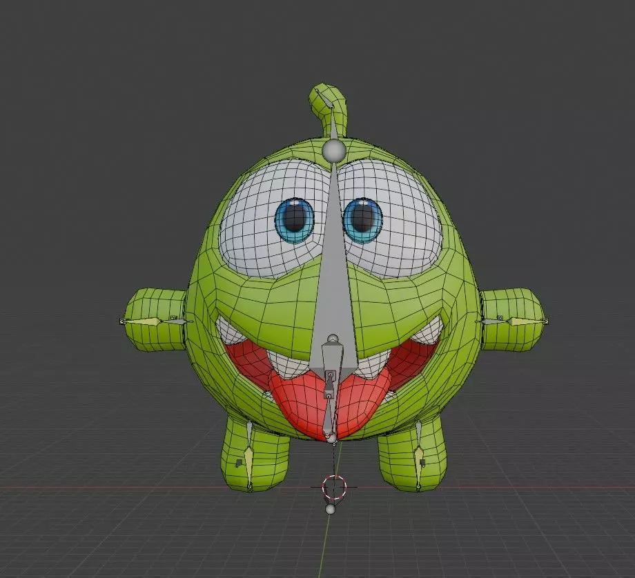 Cut The Rope Om Nom Low-poly 3D model_3