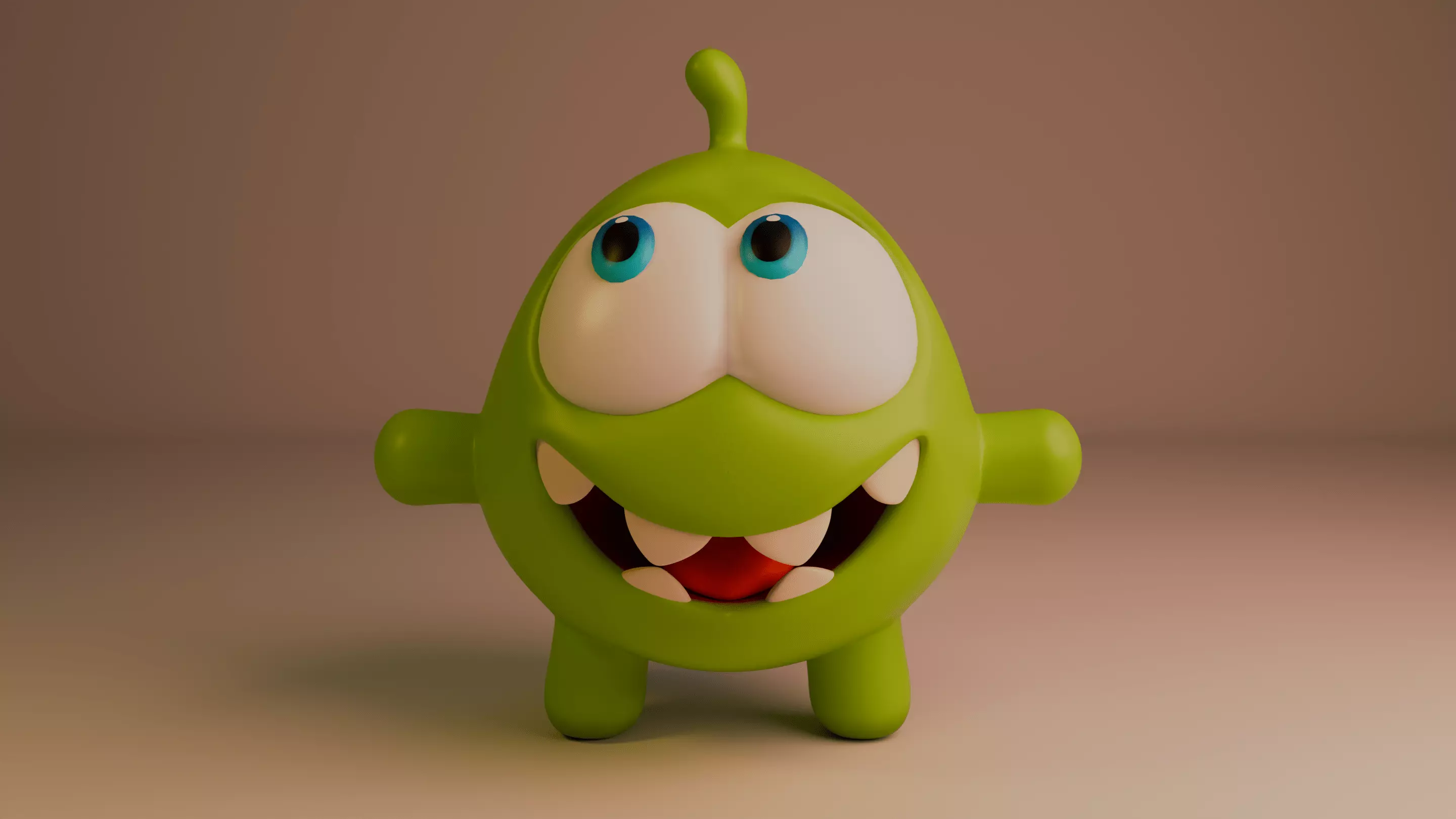 Cut The Rope Om Nom Low-poly 3D model_0