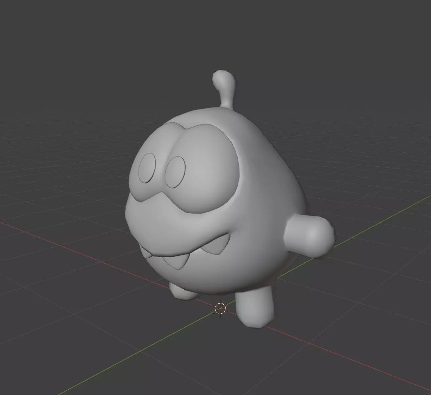 Cut The Rope Om Nom Low-poly 3D model_2