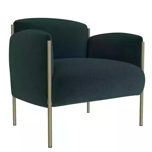 Modern Velvet Armchair 3D Model 