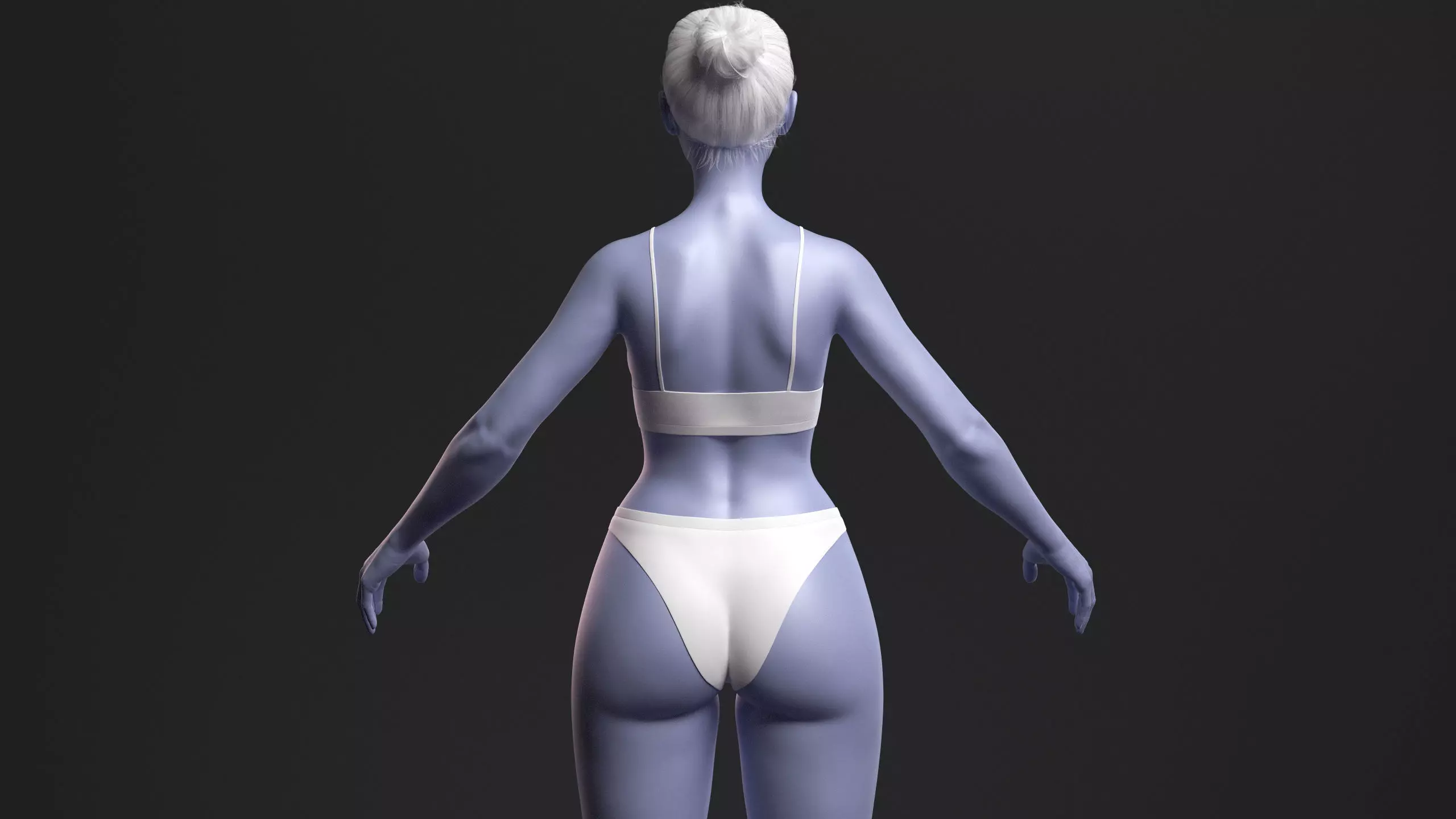 Advanced High Poly Female Basemesh - Body 01 3D model_8