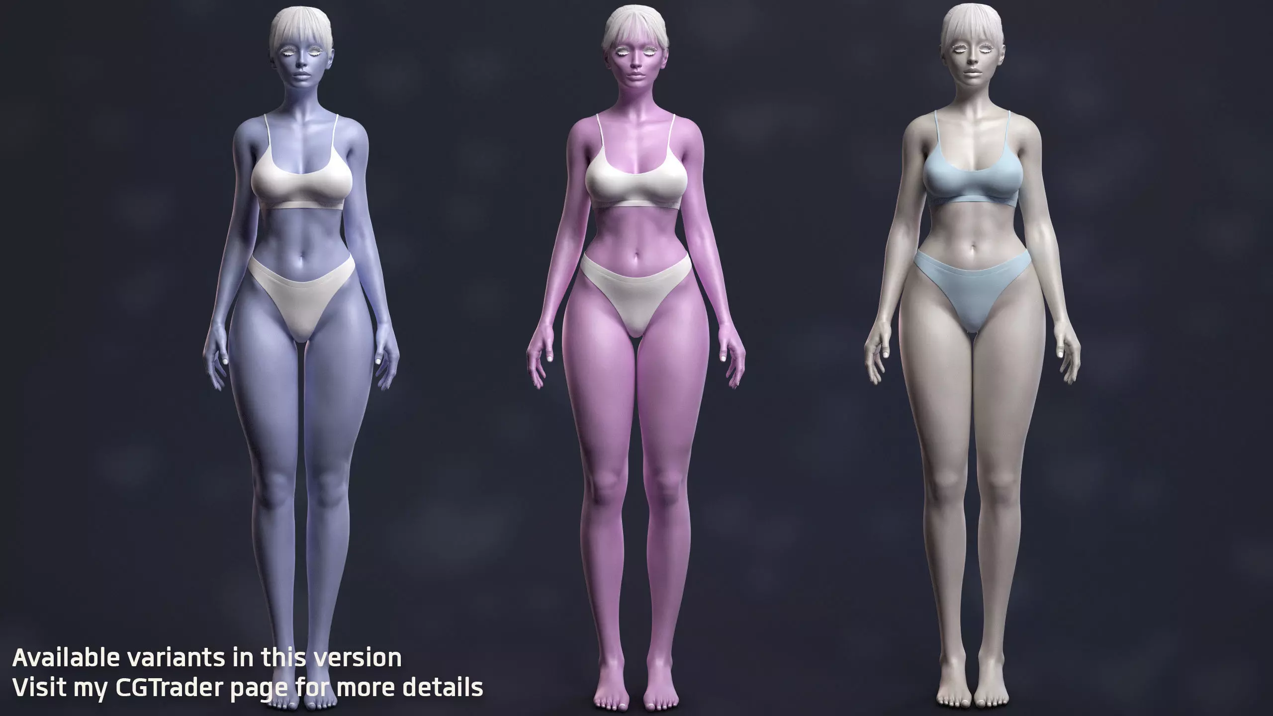 Advanced High Poly Female Basemesh - Body 01 3D model_26
