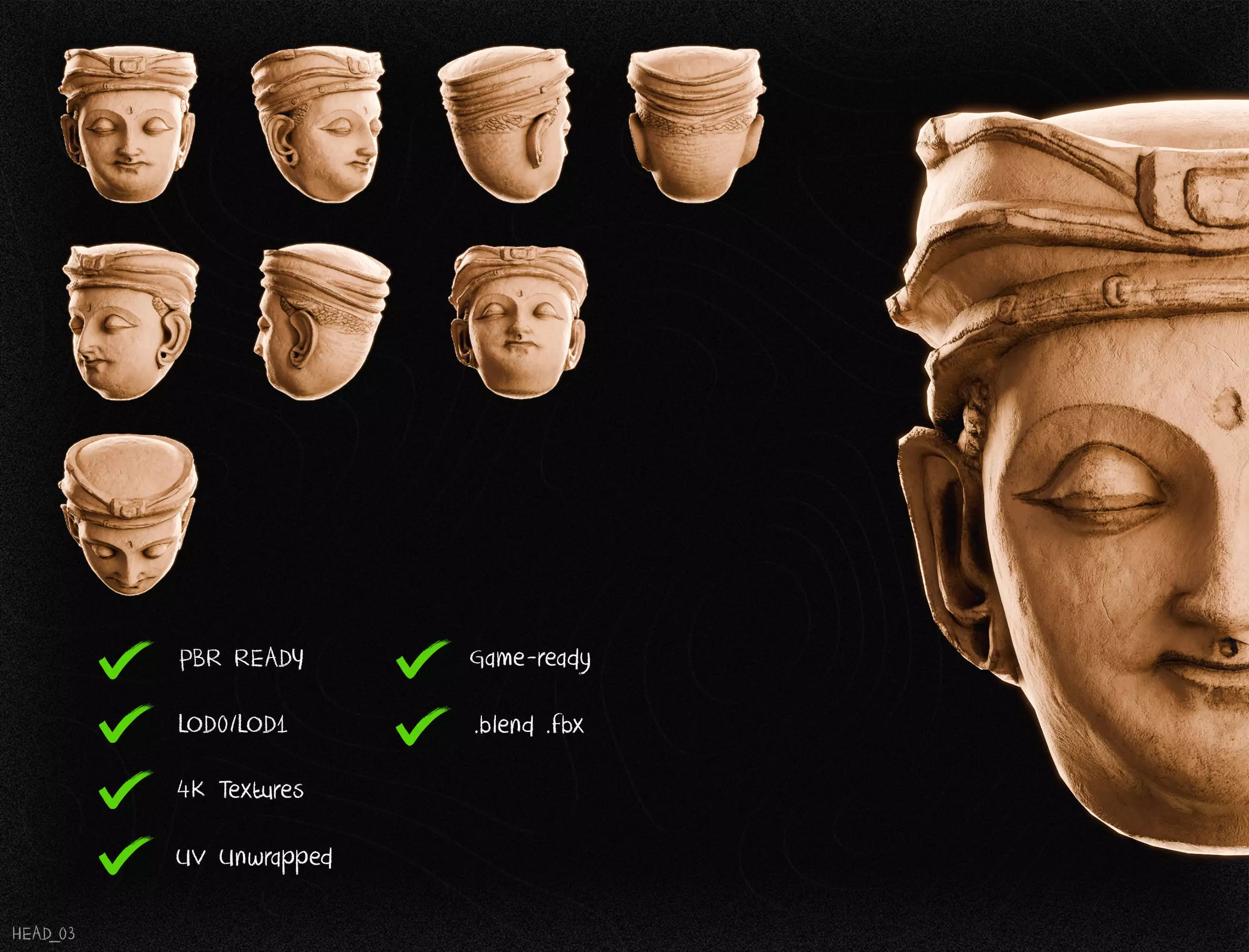 Nepal Buddhist Sculptures And Artifacts 3D Model Collection Low-poly 3D model_30