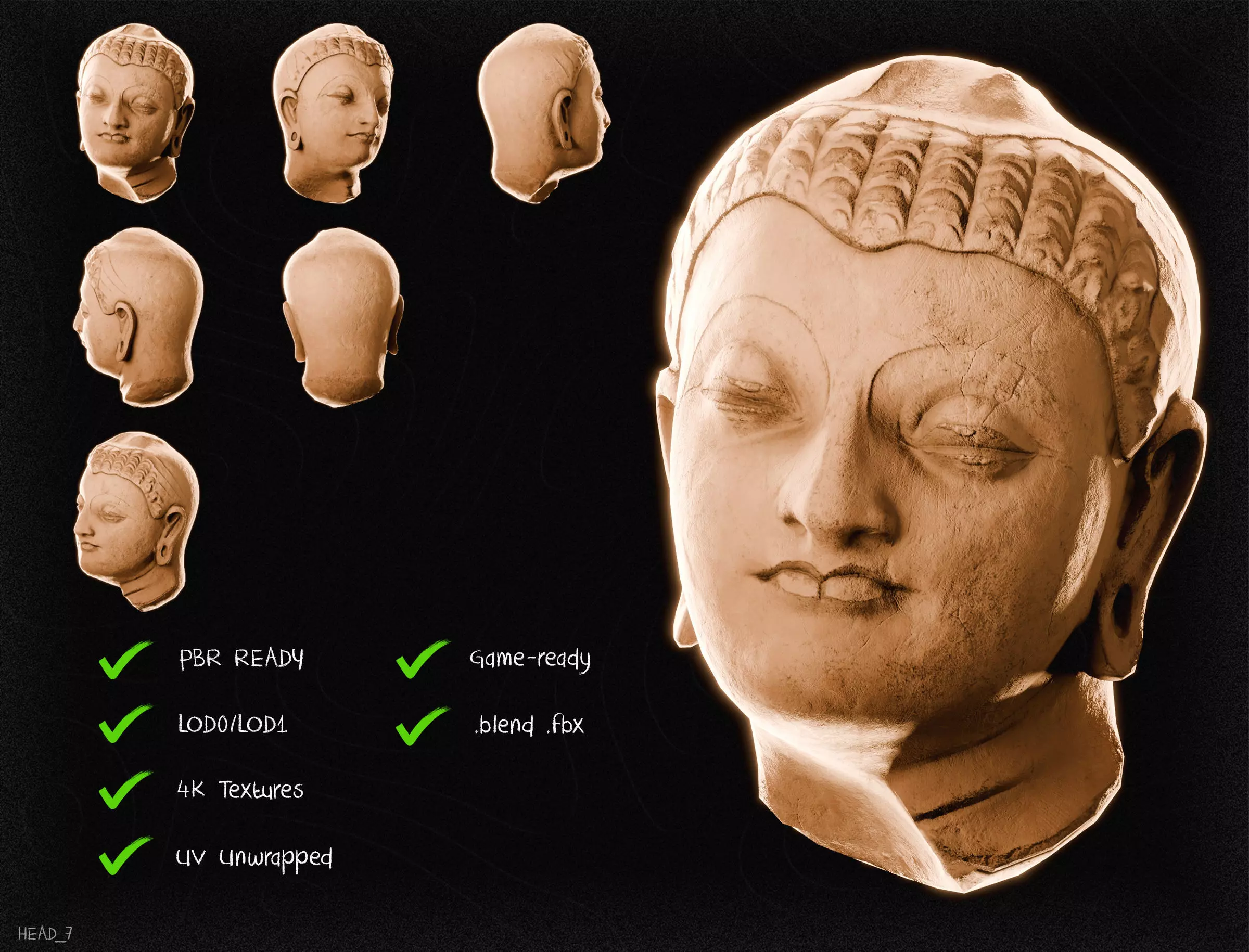 Nepal Buddhist Sculptures And Artifacts 3D Model Collection Low-poly 3D model_58