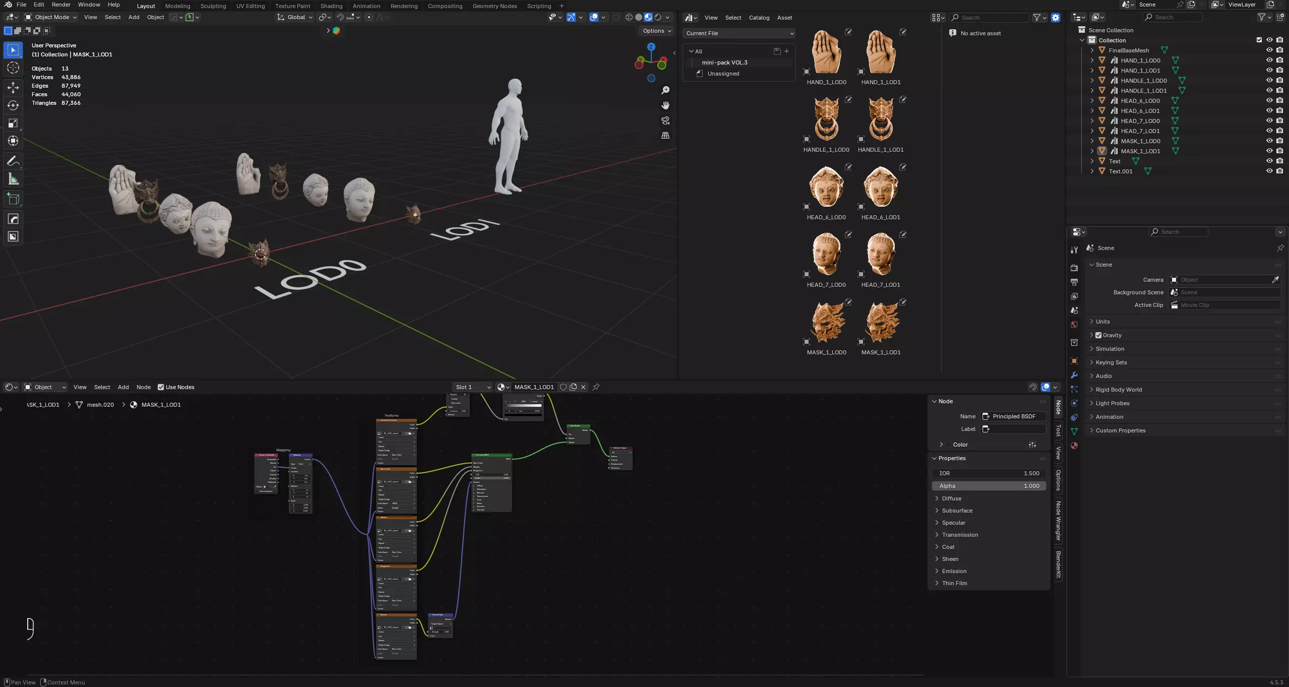 Nepal Buddhist Sculptures And Artifacts 3D Model Collection Low-poly 3D model_3