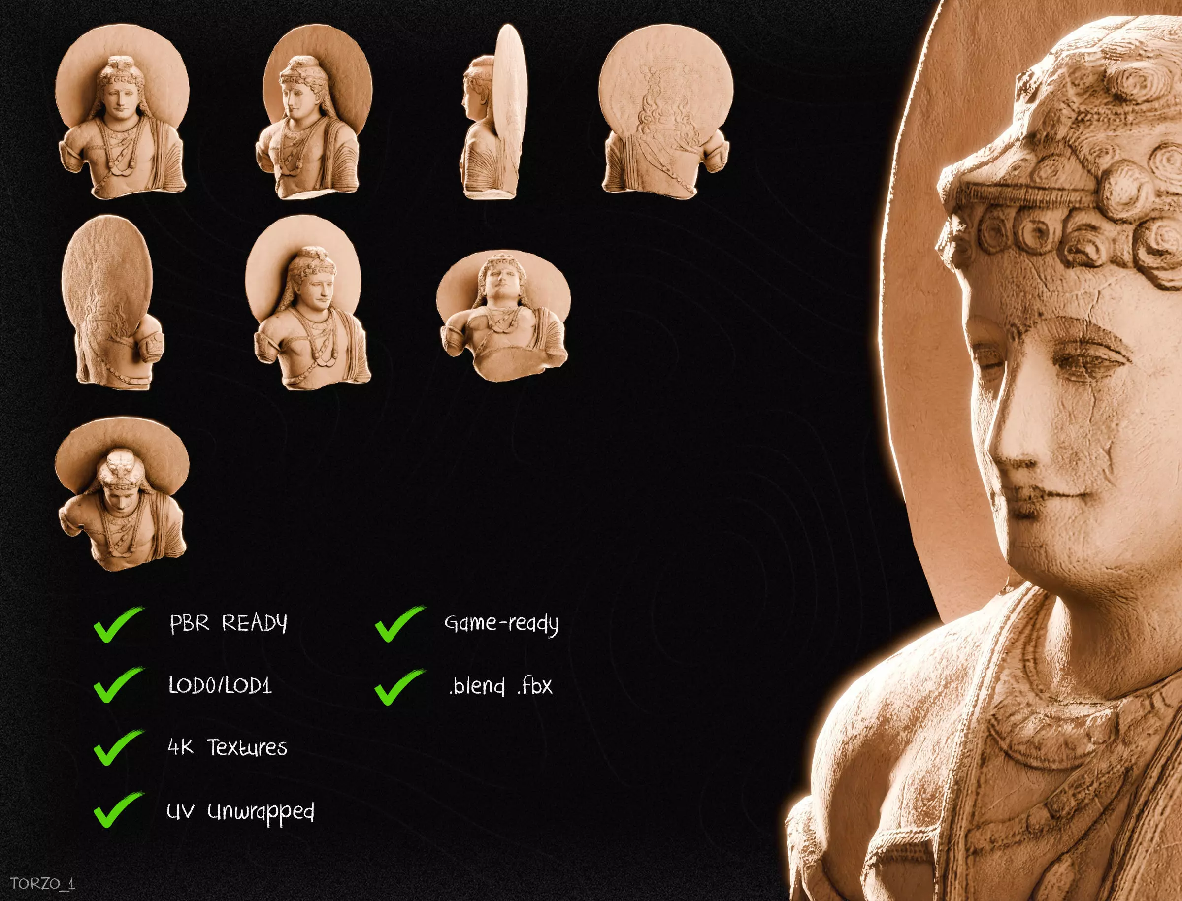 Nepal Buddhist Sculptures And Artifacts 3D Model Collection Low-poly 3D model_79