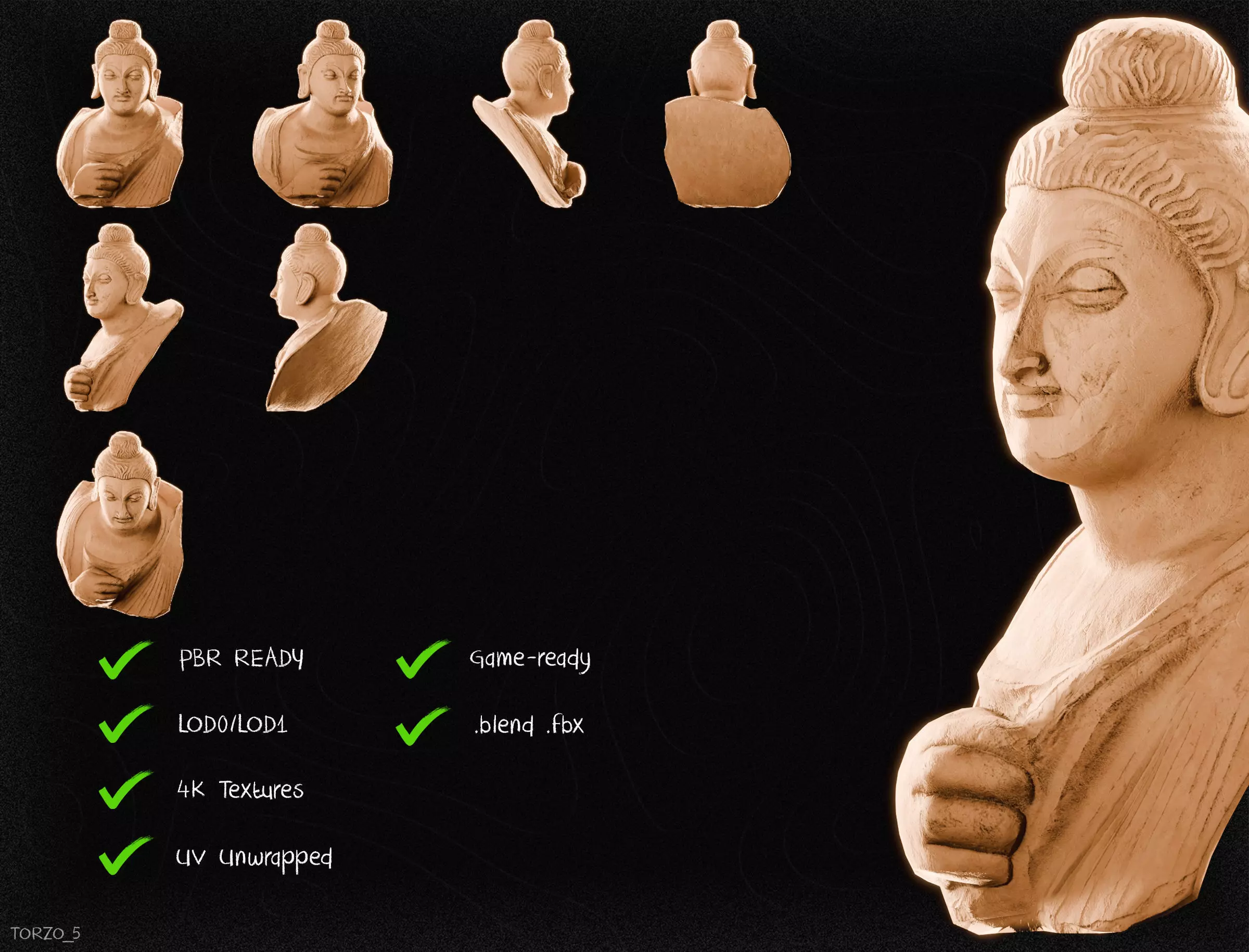 Nepal Buddhist Sculptures And Artifacts 3D Model Collection Low-poly 3D model_99