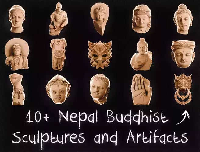 Nepal Buddhist Sculptures And Artifacts 3D Model Collection Low-poly 3D model Nepal Buddhist Sculptures And Artifacts 3D Model Collection Low-poly 3D model