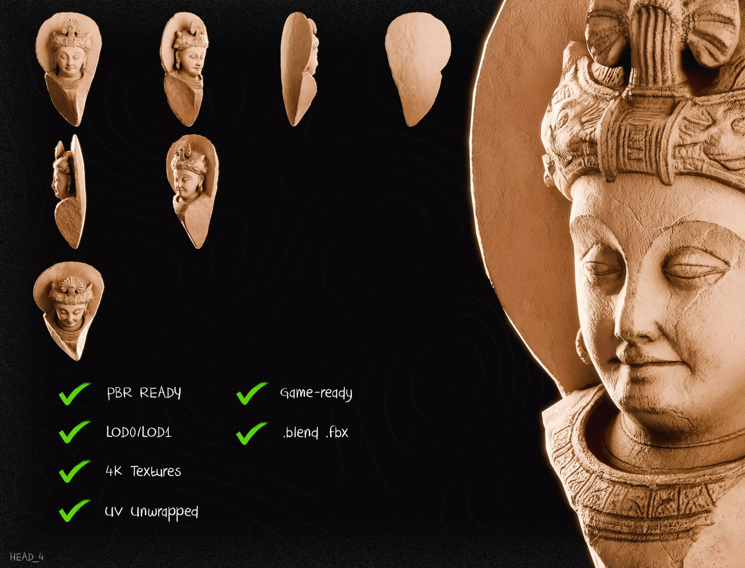 Nepal Buddhist Sculptures And Artifacts 3D Model Collection Low-poly 3D model_93