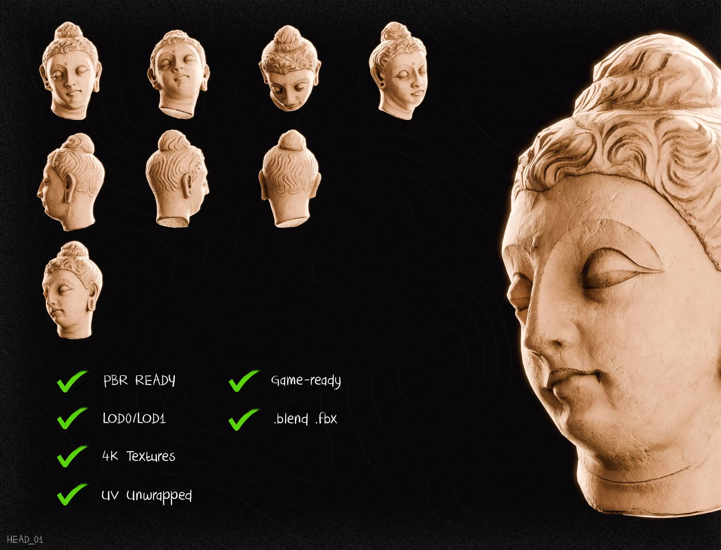 Nepal Buddhist Sculptures And Artifacts 3D Model Collection Low-poly 3D model_21